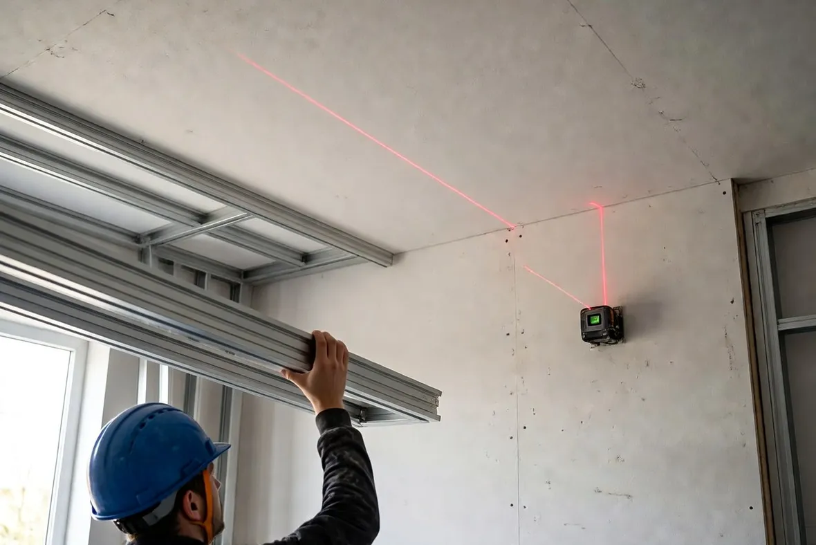 Livella laser nella controsoffittatura