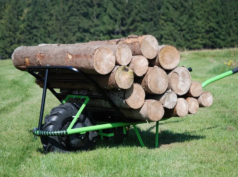 Carriola a motore in azione