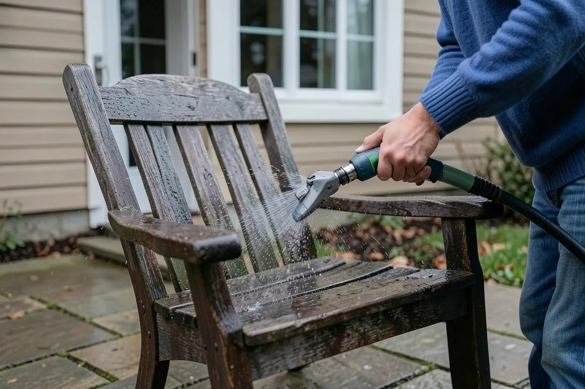 Pulizia mobili da giardino