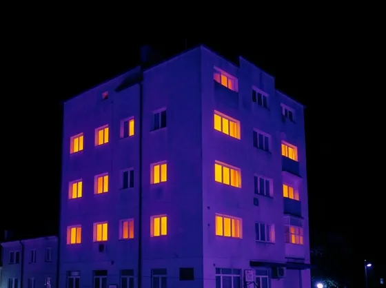 Immagine termografica di un palazzo
