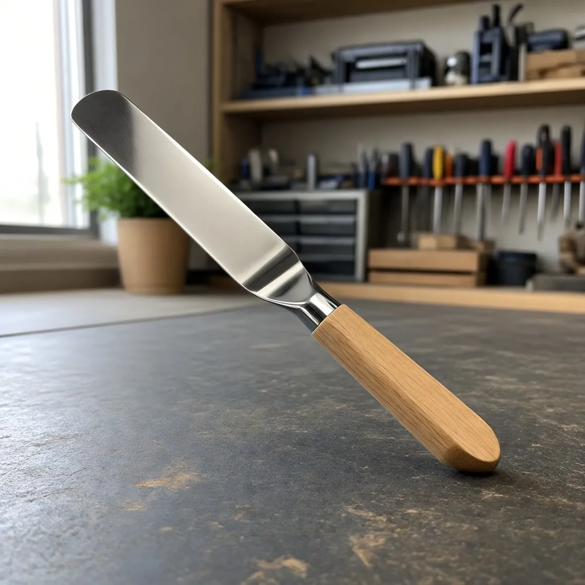 Spatola con manico in legno