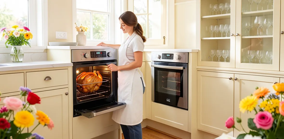 Cucina con forni da incasso