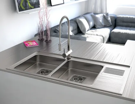 Lavello in acciaio inox doppia vasca