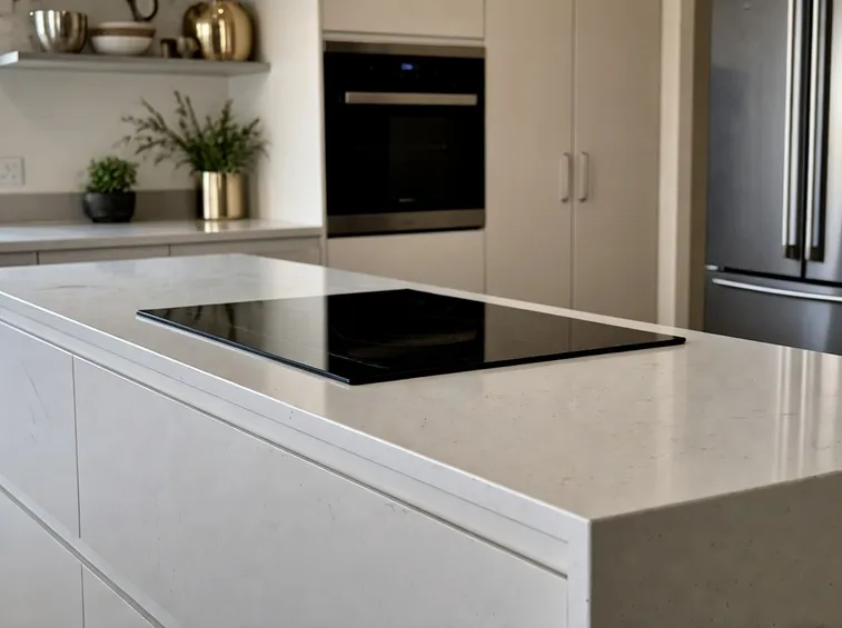 Cucina con piani di cottura in vetro