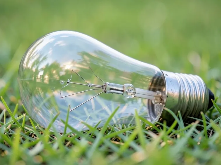 Lampadina sull'erba