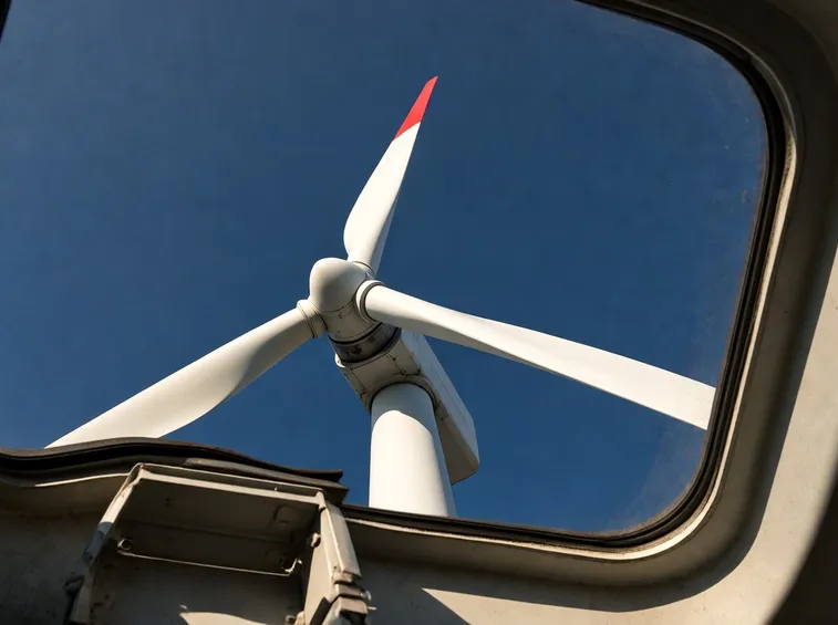 Turbine eolico da vicino