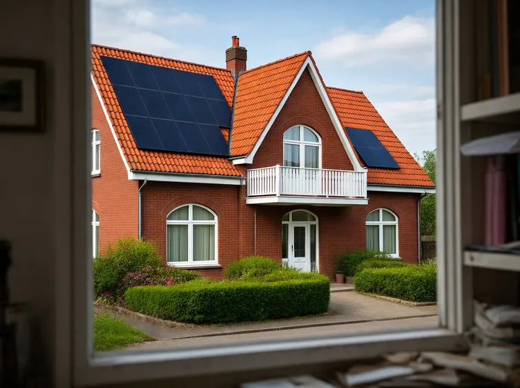 Casa con pannelli fotovoltaici