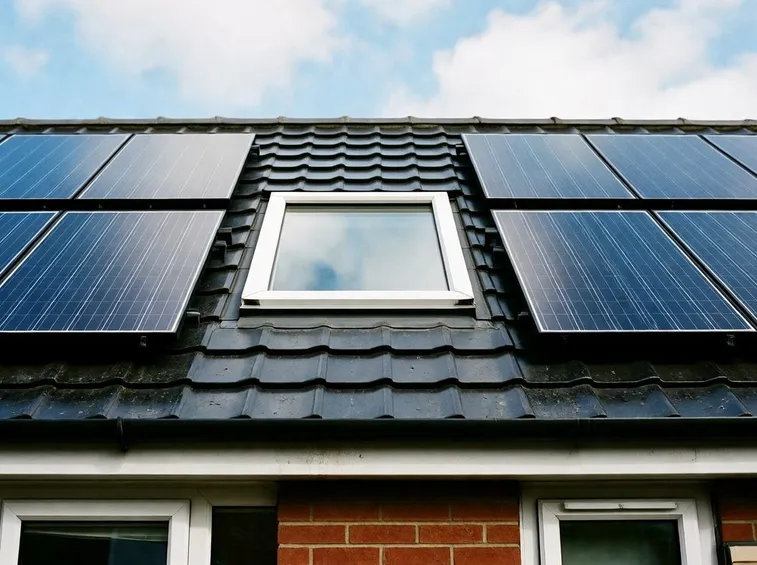 Pannelli fotovoltaici sul tetto di una casa