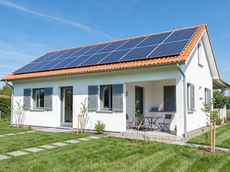 Abitazione con pannelli fotovoltaici