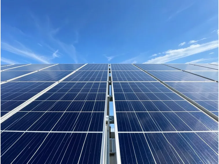 La superficie di pannelli fotovoltaici