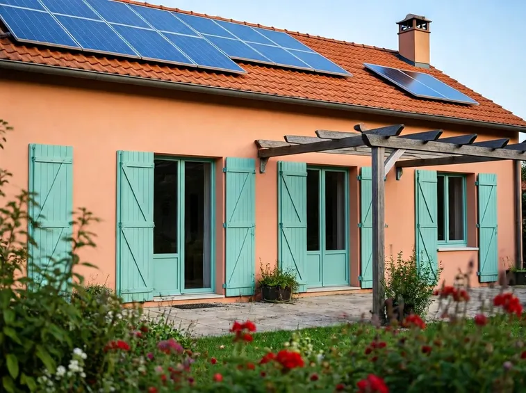 Costruzione con tetto fotovoltaico