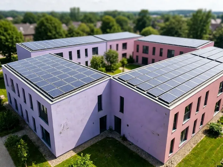 Un villaggio di pannelli fotovoltaici