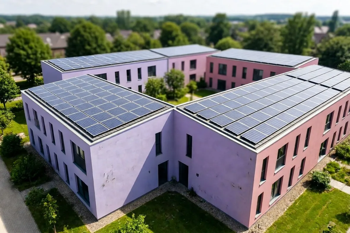 Un villaggio di pannelli fotovoltaici