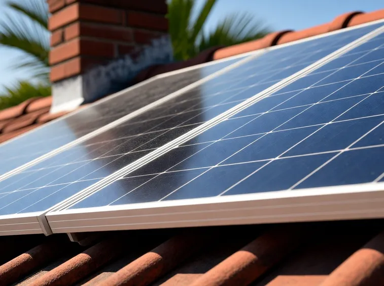 Tetto con pannelli solari fotovoltaici