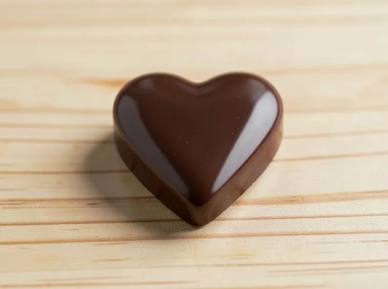 Un delizioso cuore di cioccolato