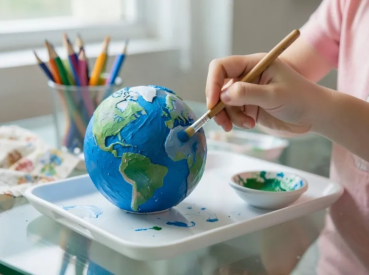 I bambini amano giocare con la carta pesta