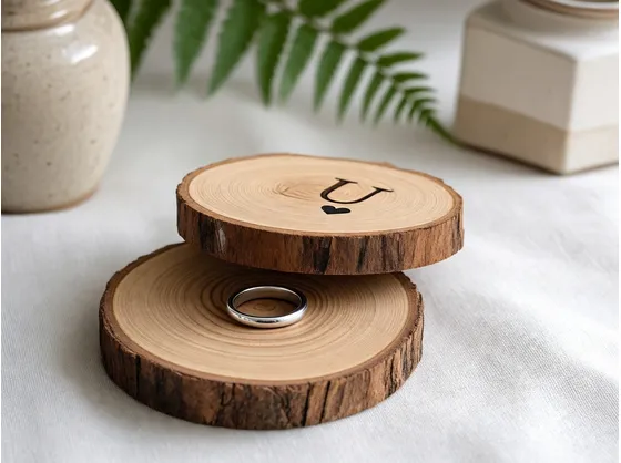 Portagioie in legno per anelli