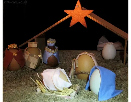 Un presepe fatto con le uova