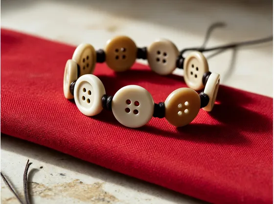 bracciale realizzato con bottoni