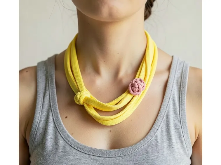 collana fai da te realizzata in stoffa