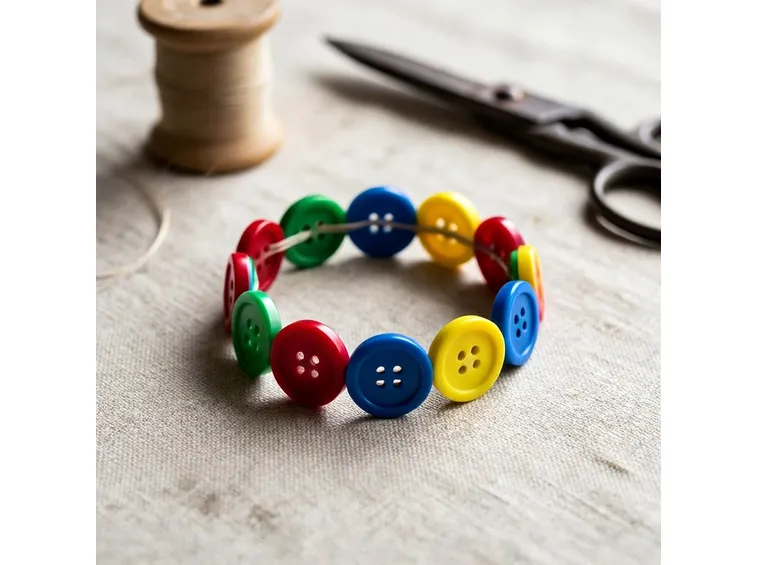 Bracciale con bottoni colorati