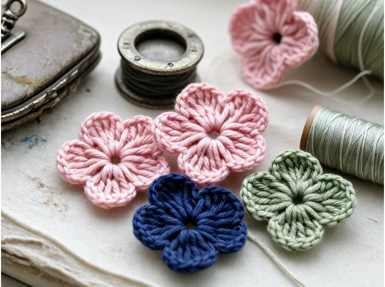 Fiori realizzati all'uncinetto creativo.