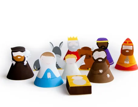 Componenti di un presepe di carta