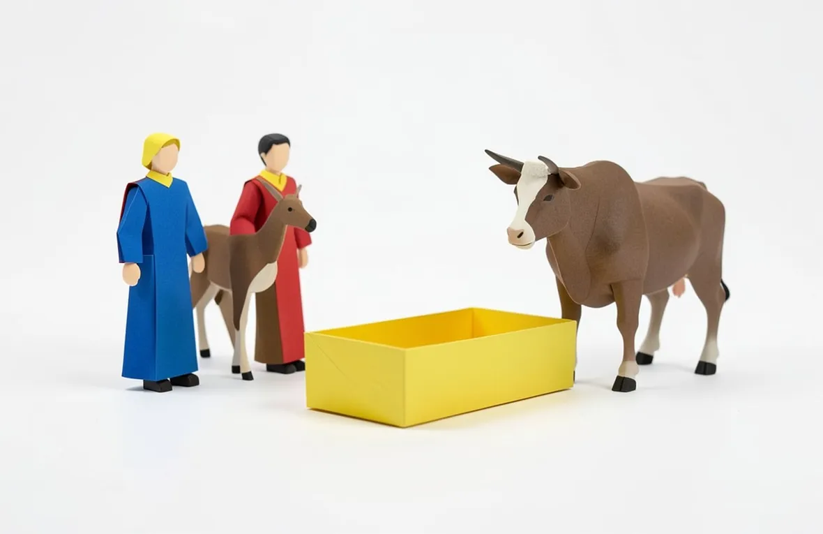 Componenti di un presepe di carta