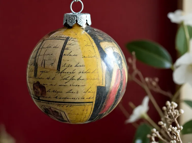 palline di natale con il decoupage