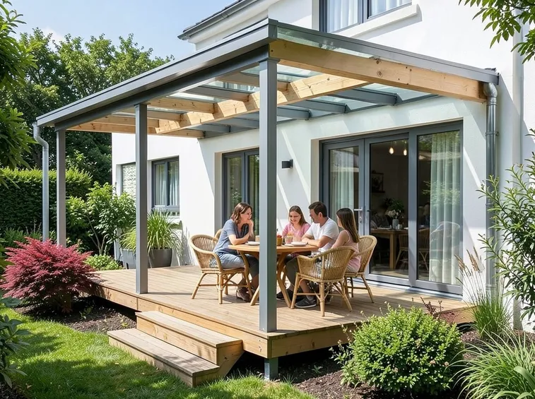 Veranda in legno e pvc