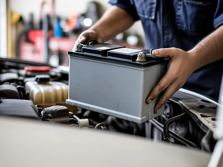 Estrazione di una batteria da un'auto
