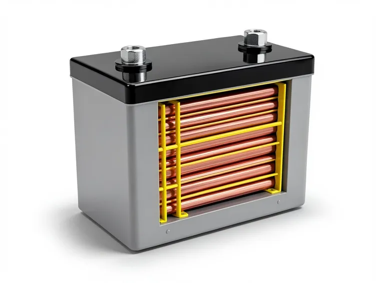 L'interno di una batteria per auto