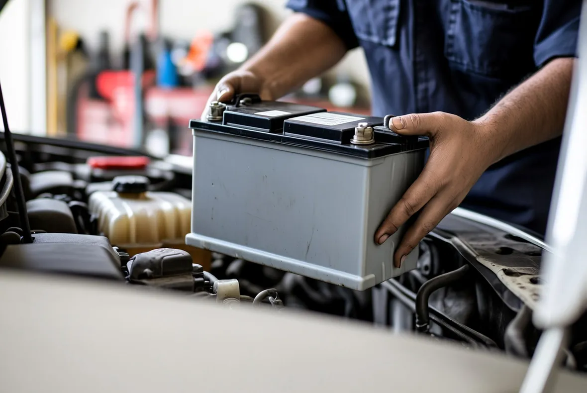 Estrazione di una batteria da un'auto
