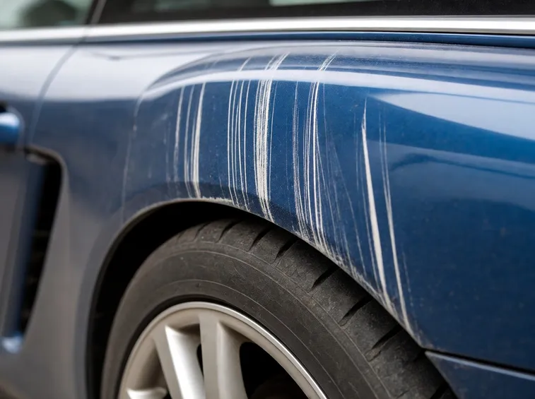 Esempio di graffio alla carrozzeria