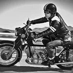 Motociclista moto d'epoca