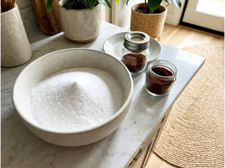 Rimedi che assorbono invece di coprire: bicarbonato, caffè e sale grosso