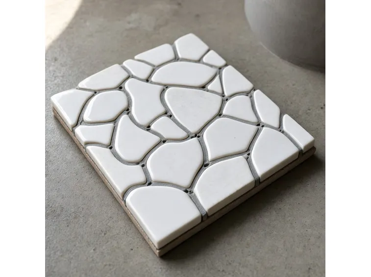 Mosaico con pietre bianche