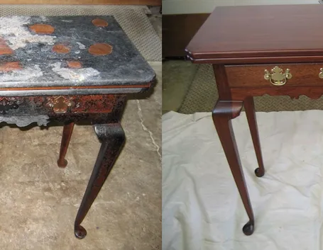 Mobile prima e dopo il restauro