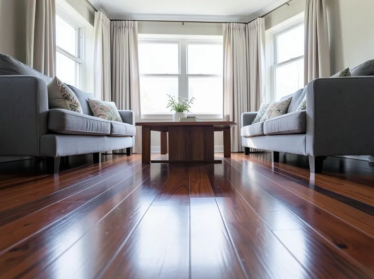 Parquet in legno scuro lucidato
