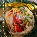 Pallina decorata con decoupage