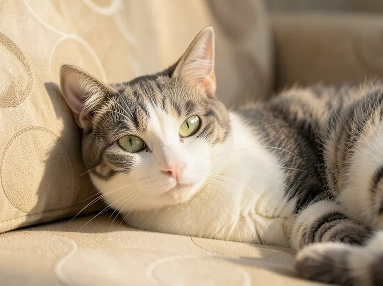 gatto sul divano