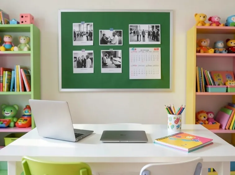 Scrivania della camera dei bambini in ordine