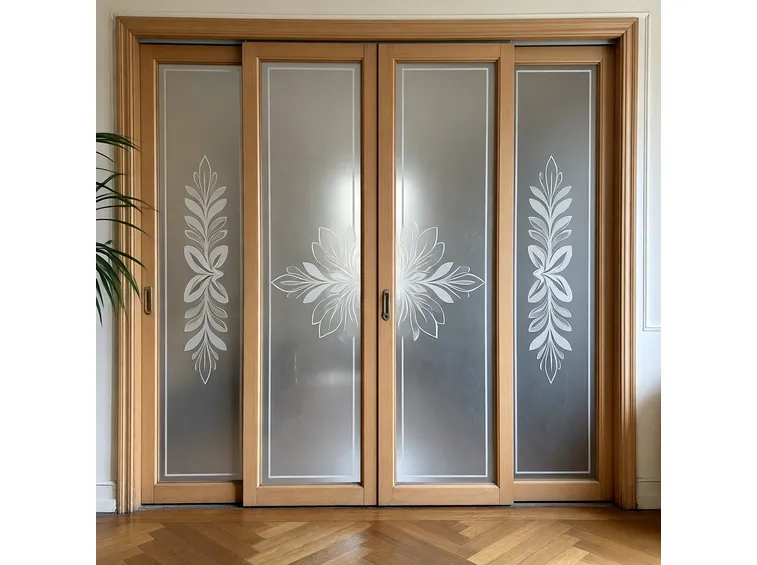 Porte in vetro decorato