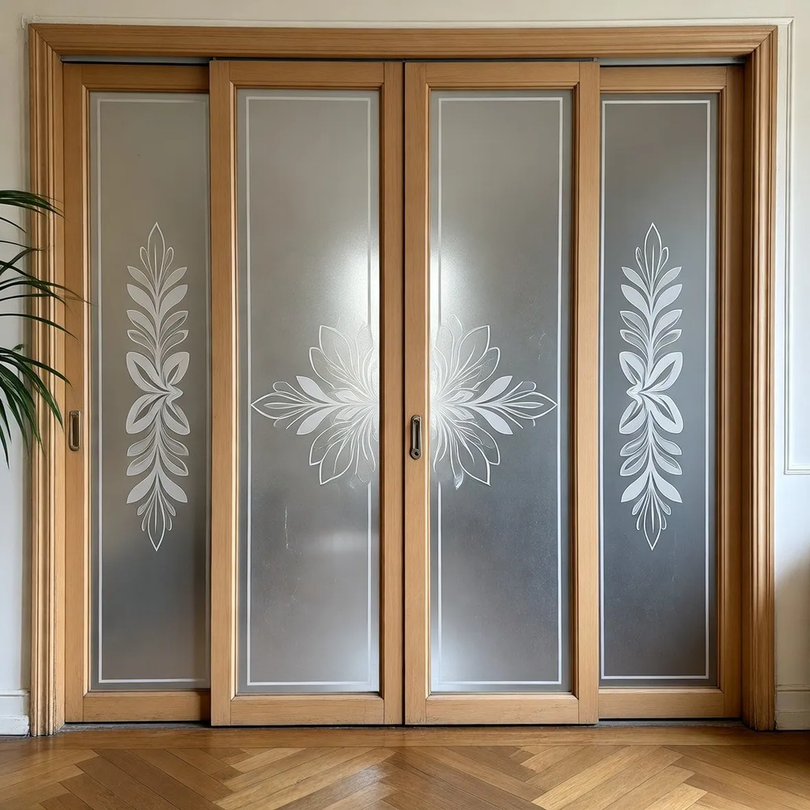 Porte in vetro decorato