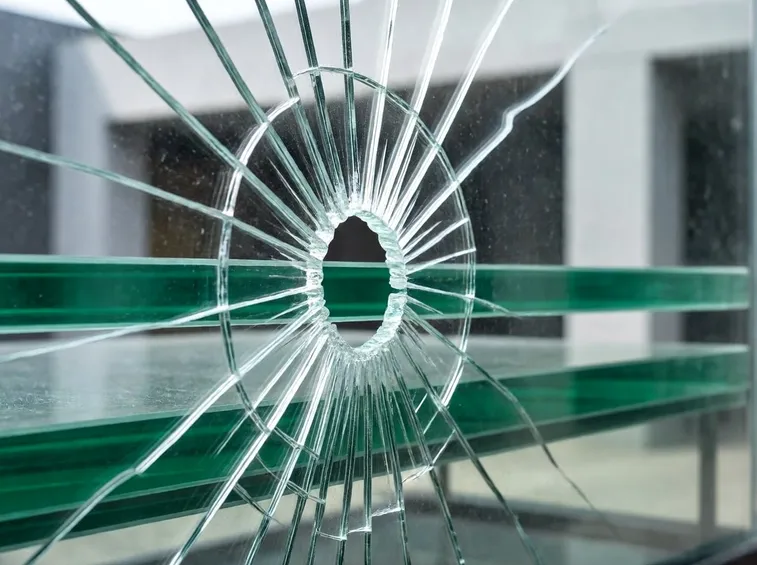 Esempio di resistenza del vetro antisfondamento