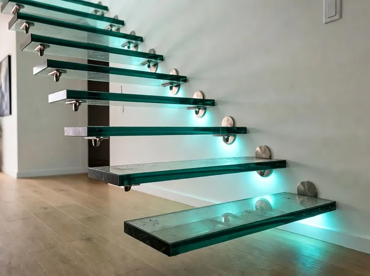 Dettaglio scala in vetro