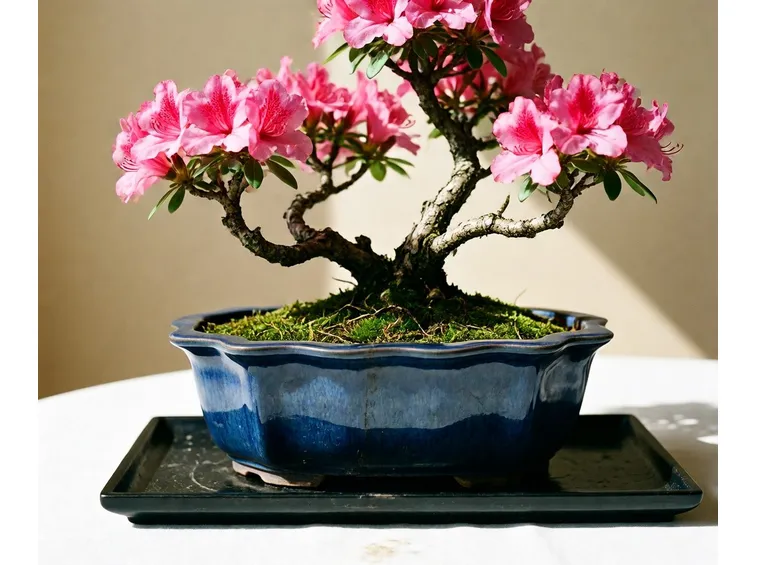 Bonsai azalea in fiore