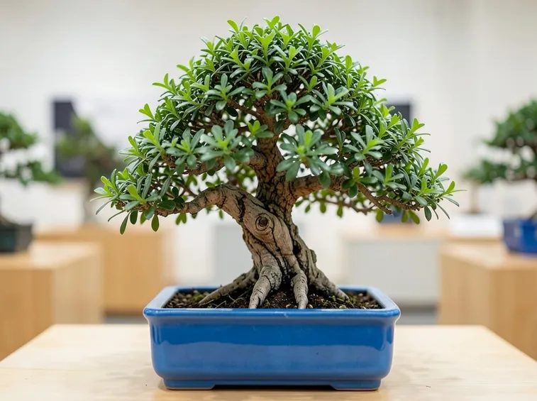 Bonsai con tronco intrecciato
