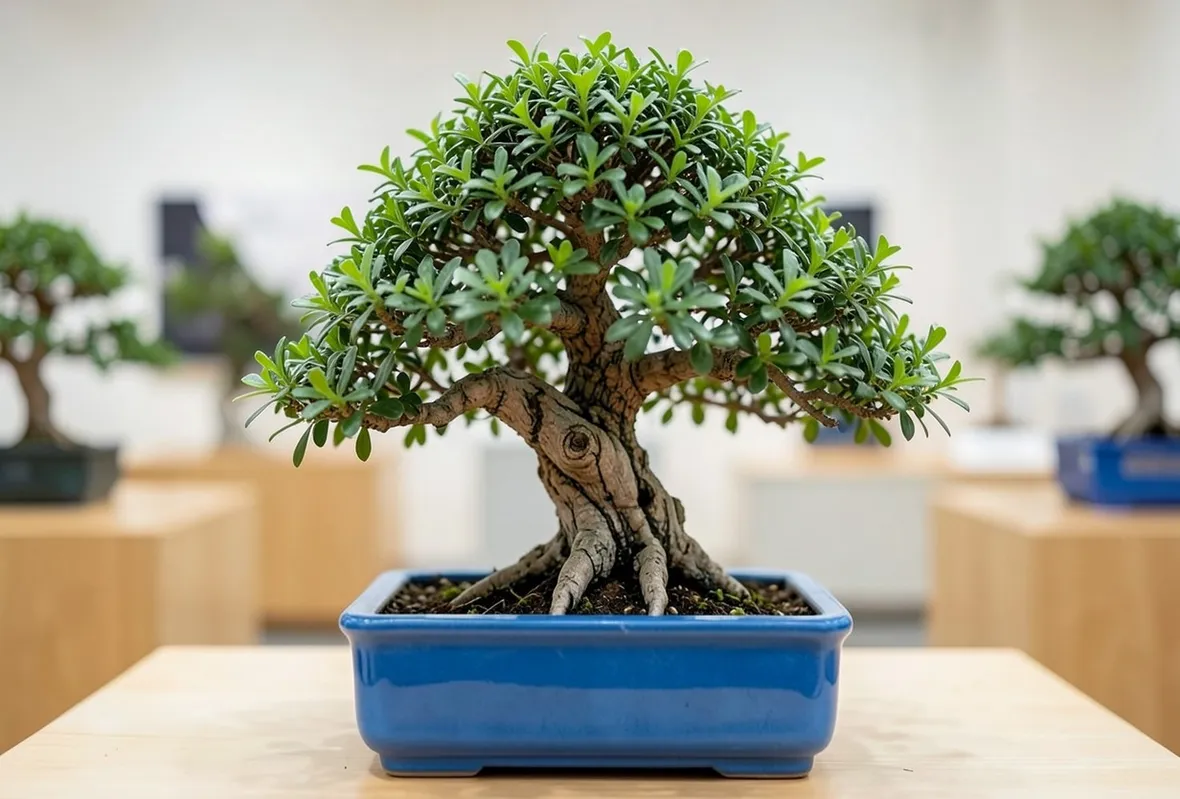 Bonsai con tronco intrecciato