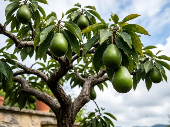 Pianta di avocado con frutti